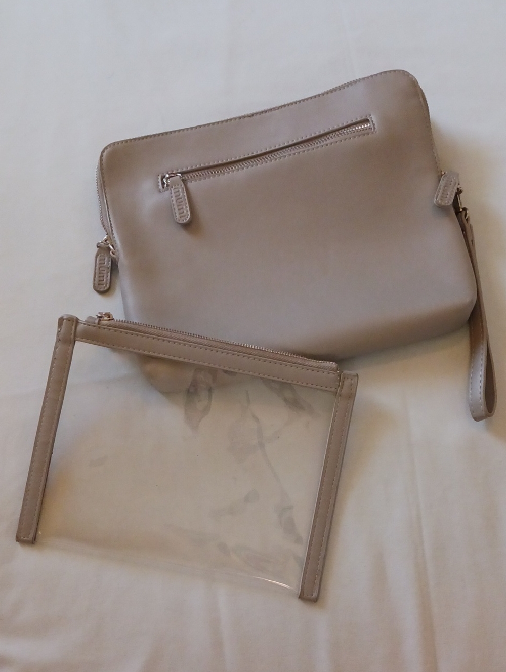 Mumi X Neat Wristlet Clutch With Clear Vinyl Insert Bag
